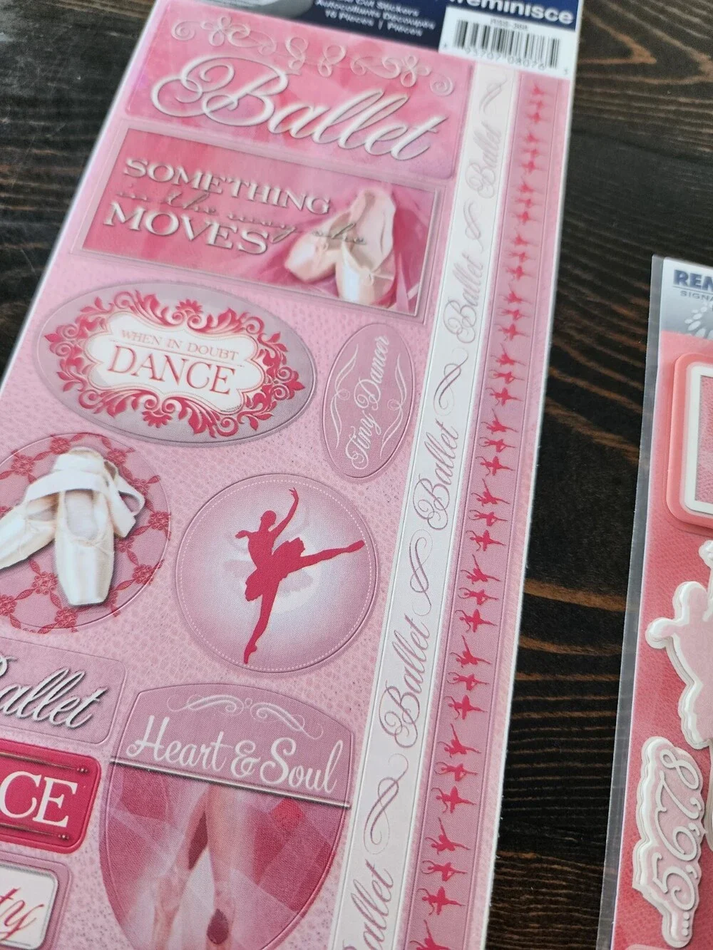 Scrapbooking Stickers Lot DOG Dance Ballet Pink Sheets New Vintage Retired #22